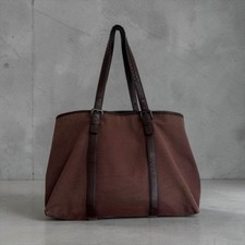 BOTTEGA VENETA Vernice Canvas Leather Tote Bag Brown 256763 VQ055 2011 Italy