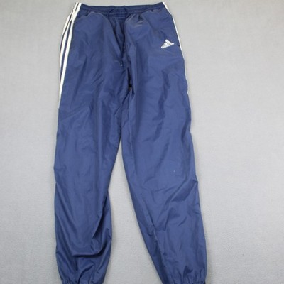 VTG Adidas Joggers Mens Medium Blue Track 3 Stripes Elastic Logo Sweatpants Pant