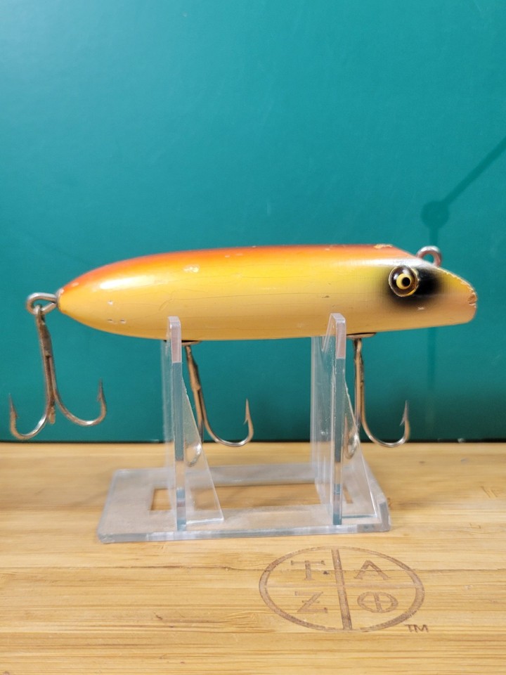Ancien Leurre De Pêche South Bend Bass Oreno En Bois – Fraise, Yeux En Verre, Topwater (occasion)