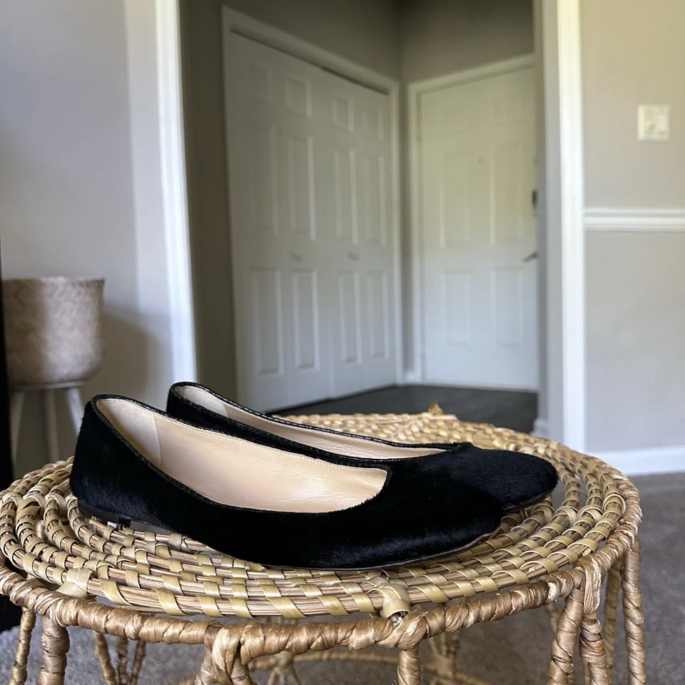 Proenza Schouler Pelo de Poni Negro Ballet Zapatos Planos Punta Cuadrada Mujer EU 38 Foto 3 de 4