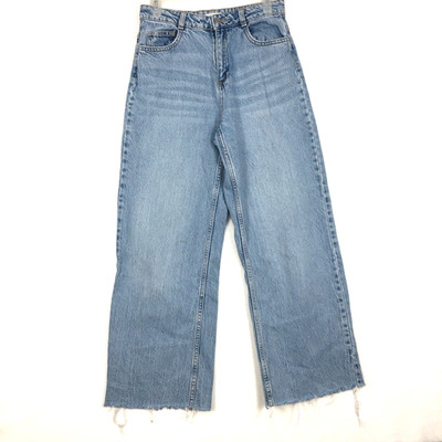 Mango MNG Kids Girls 13-14 Wide-Leg Jeans Blue Baggy Denim Adjustable Waist