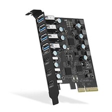 PCIe to USB 3.2 Gen 2 Card with 20 Gbps Bandwidth 7 USB Ports 4 USB Type black