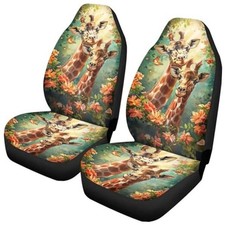 Car Seat Covers Full Set Anti-Slip Elastic Seat Cushion Animal Giraffe