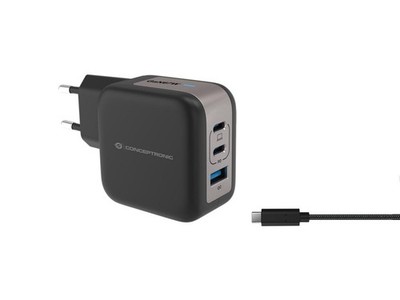Conceptronic ALTHEA17B 3-Port 67W Gan Usb Pd Charger With Usb-C Charging Ca ~E~