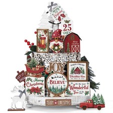 Christmas Tiered Tray Decor Winter Tiered Tray Decorations Set Snowman Snowfl...