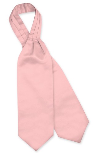 Vesuvio Napoli ASCOT Solid DUSTY PINK Color Cravat Mens Neck Tie - Picture 2 of 2