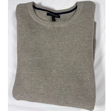 Men's Banana Republic Beige Lightweight 100 Cotton Ribbed Sweater Size L
