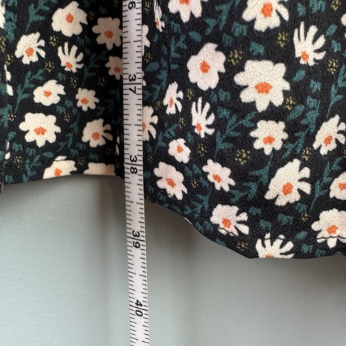 Carly Jean Los Angeles Floral Long Sleeve Dress Ruffle Hem Medium CJLA - Picture 8 of 11