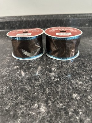 2 New Rolls Wired Edge Ribbon 2.5'' 10yd Each