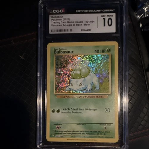Pokémon Bulbasaur 001/034 Trading Card Game Classic Holo CGC 10 HP40