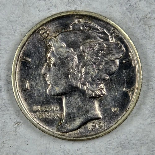 1941-S Mercury Silver Dime - Full Bands - Uncirculated - FREE SHIPPING!