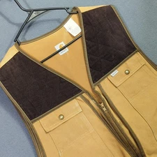 Carhartt VTG Vest Men's XL Brown Hunting Game Bag Canvas Shooting Union Made USA