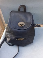 Kangol black PVC leather effect rucksack 22x12 x 28cm
