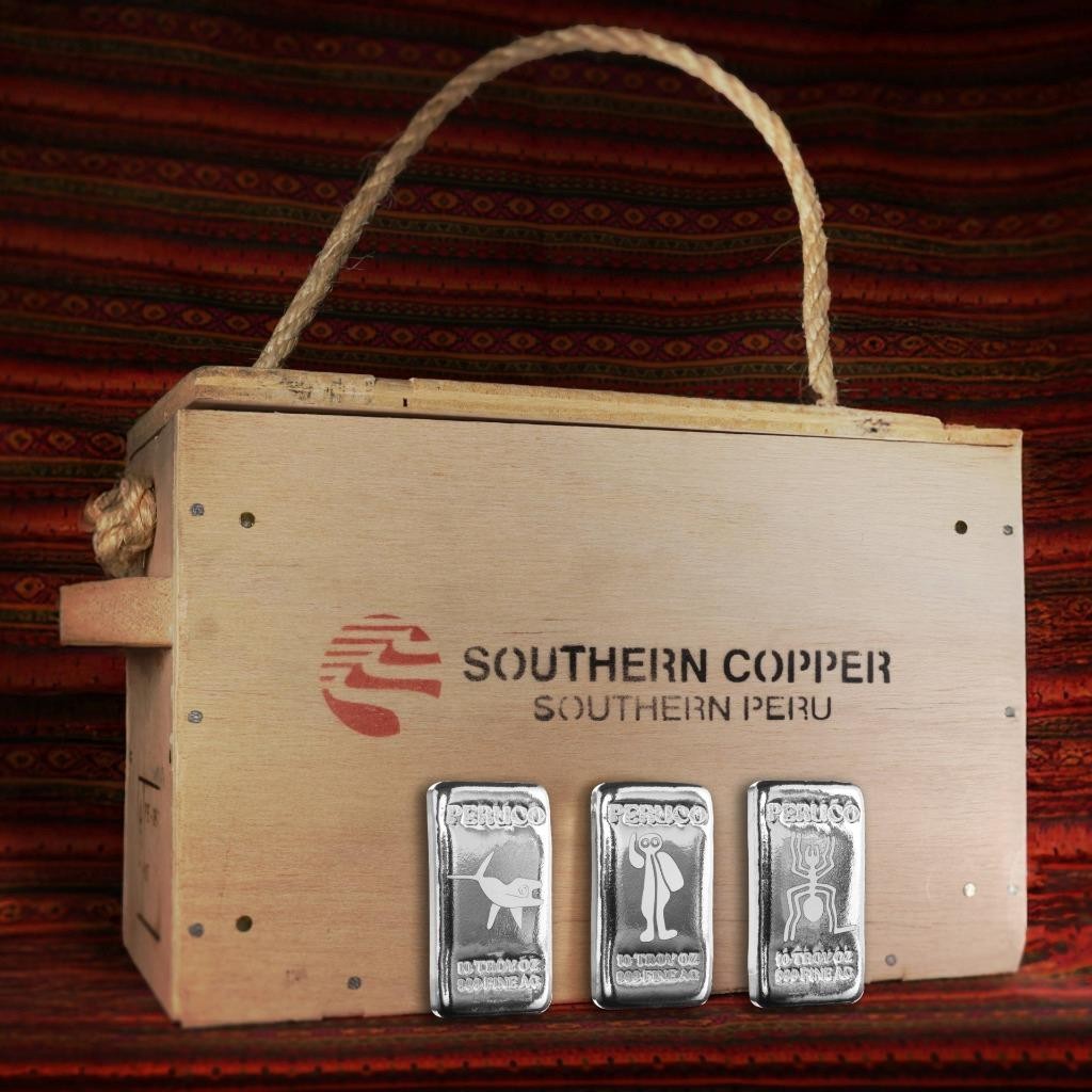 3 x 10 oz PERUCO Silver Bars + Box| Astronaut, Whale, & Spider