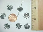 50 VINTAGE STEEL FILIGREE FLORAL FLOWER 13mm. BEAD CAPS L815 — photo 2