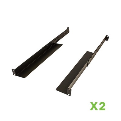 2 Pair Lot Adjustable Depth 4-Post Rack Mount Server Shelf Shelves Rail Rails 1U