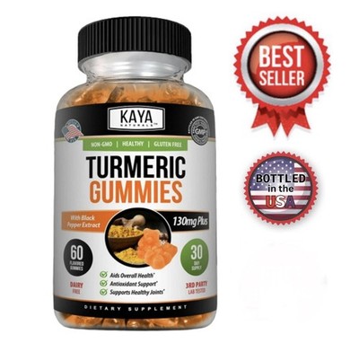 Turmeric Curcumin Black Pepper Gummies 60ct Joint Pain Inflammation Relief Gummy