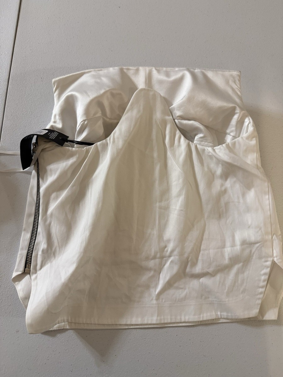 NWT RtA Pippa White Elegant Size 2 Italian Fabric Build in Corset