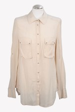 Reiss Damen Oberteil Gr. 40 Rosa Geknöpftes Hemd  Bluse Blouse Langarm