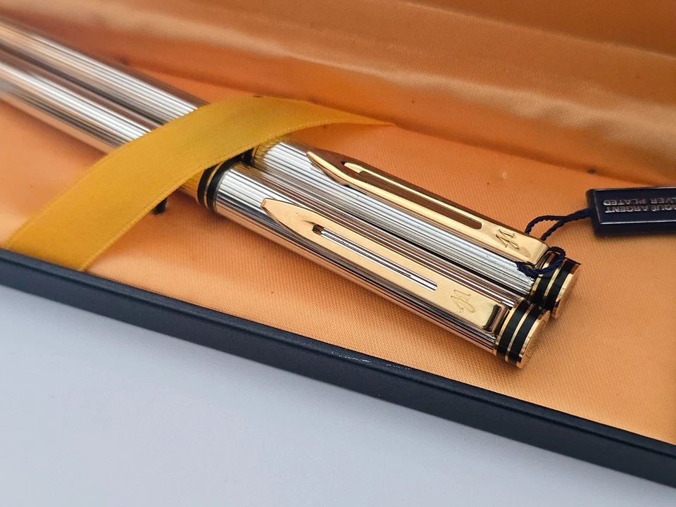 Juego de fuente y bolígrafo Waterman Ideal oro 18K plumín vintage caja original Foto 2 de 4