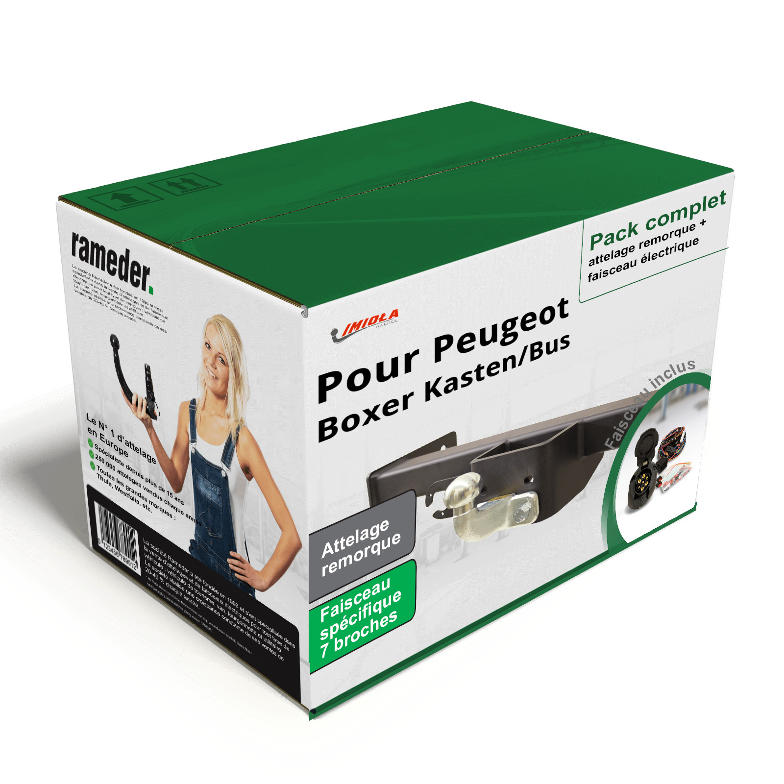 Attelage Peugeot Boxer 2001-2006 col de cygne avec faisceau standard 7 broches