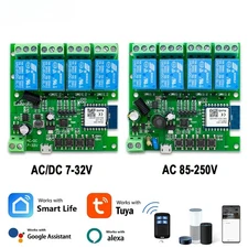 WiFi DC7-32V 12V 24V 4 Channel Receiver Smart Switch RF 433 Radio Remote Control