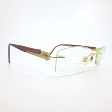 Free Form RBT-Acetate Beta-Titanium Rimless Eyeglasses Gold Red Design Germany