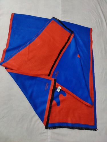 Hermes Scarf Shawl Stole Horse Logo Multicolor Muffler Made France Wool Cashmere - Picture 5 of 20