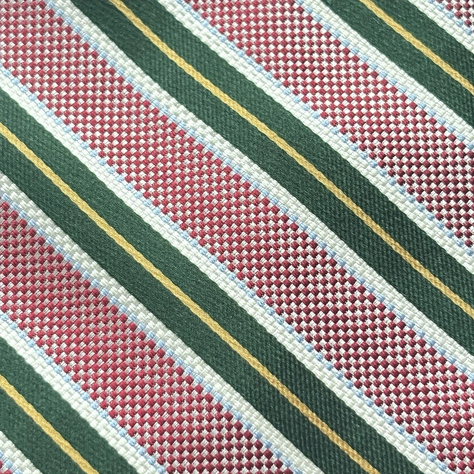 领带 REPP Lands' End 100% 真丝男式条纹提花领带 59.5 x 3.5 二手状况完好 — 第 3/4 张图片