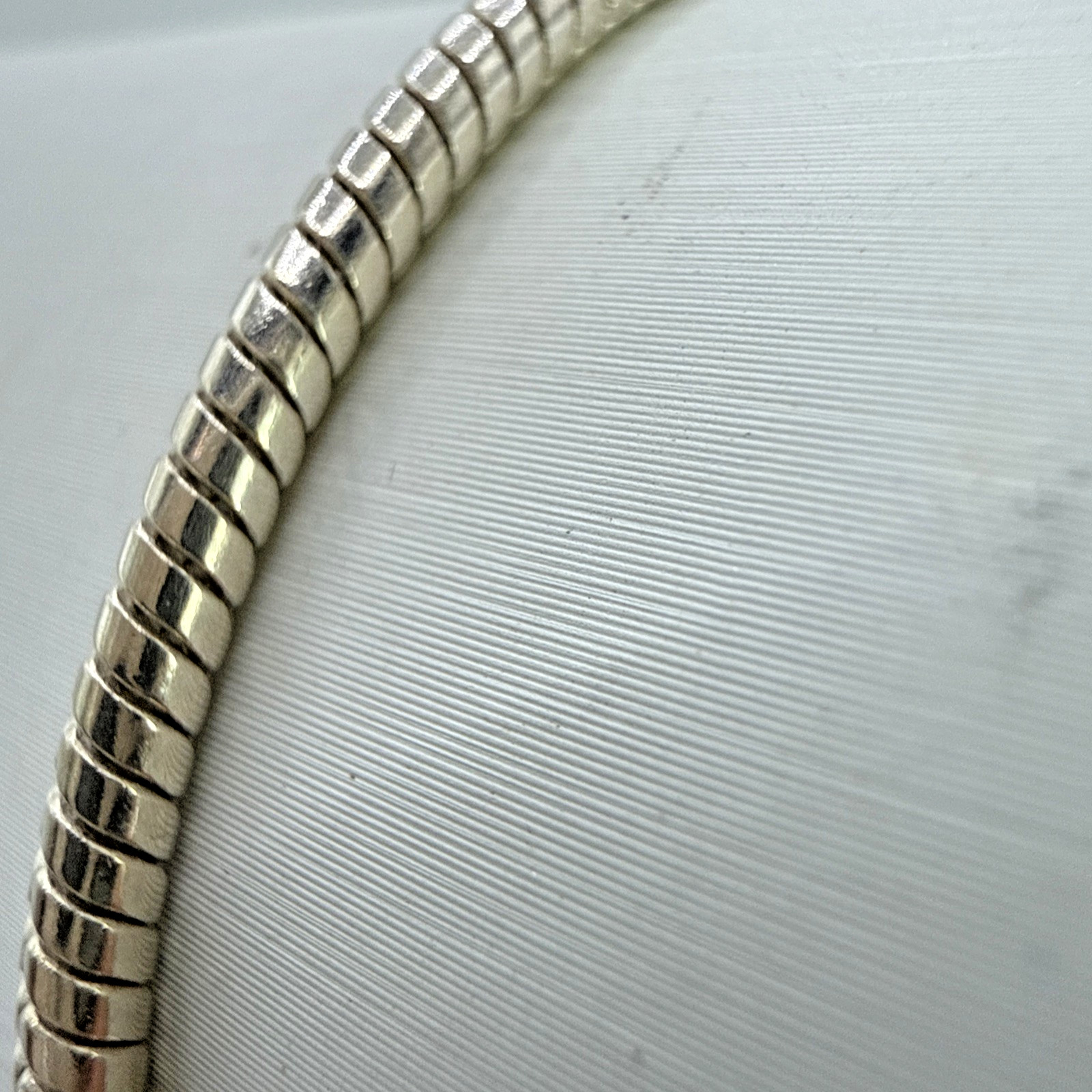Solid .925 Sterling Silver 8" Custom Link 'Snake"… - image 3