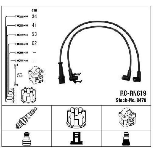 ZüNdleitungssatz FüR Renault 25 B29 2.0 2.2 84 Bis 92 NGK J6R716 J6R763-image