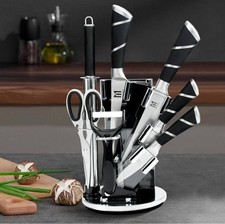 Set 9 coltelli da cucina coltello professionale ceppo acciaio carne pane pesce