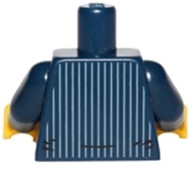 Lego Town Hall Mayor Minifigure Torso Dark Blue Pinstripe Jacket Gold Tie D417