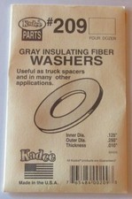 Kadee HO scale 209  Gray Insulating Fiber Washers .010" Thickness - 48 pcs New