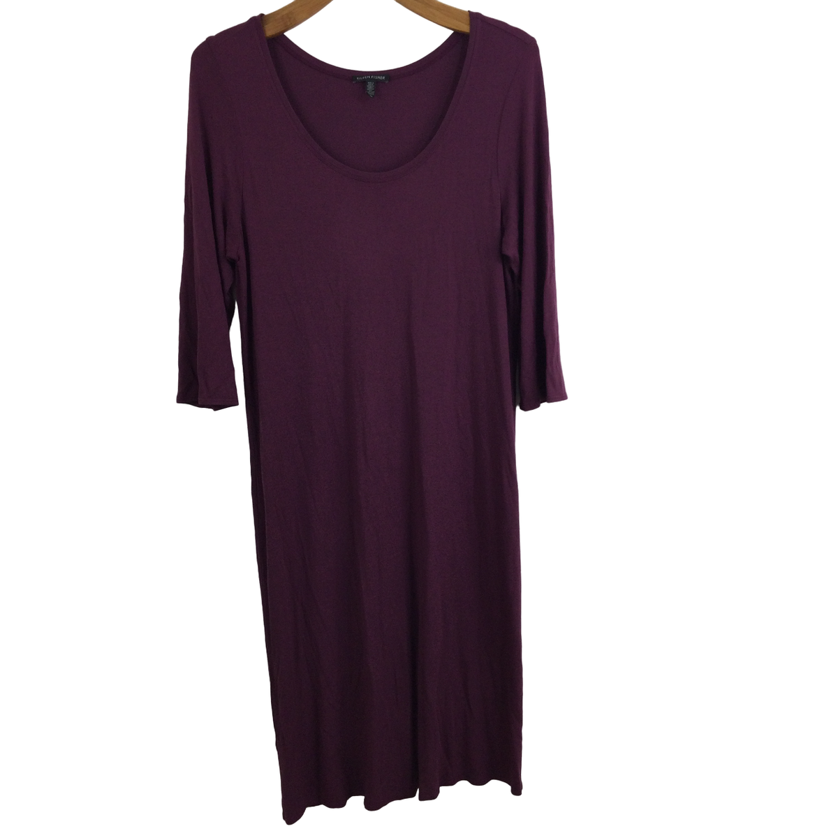 Eileen Fisher Womens Fit & Flare Above Knee 3/4 Sleeve Dress Purple Size  Medium