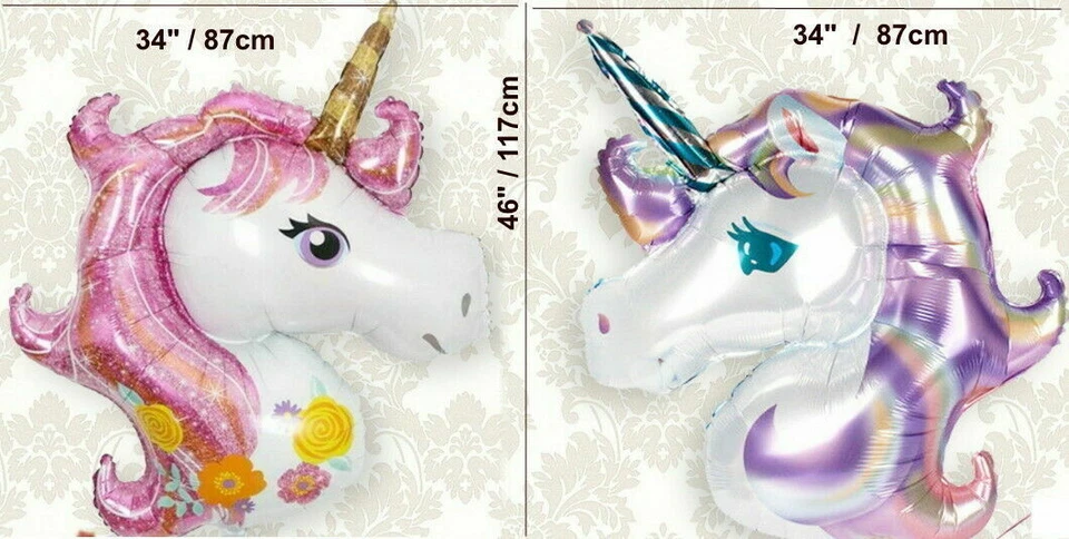 "ONE" 1st UNICORN BIRTHDAY PARTY FOIL LATEX BALLOONS PINK PURPLE 1 First, lot - Image 3 of 4