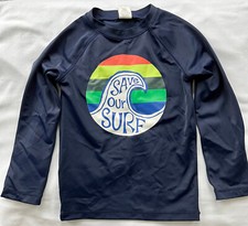Gymboree Kids Multicolor "Save our Surf" LS Pullover T Shirt XS 4 Nylon/Spandx