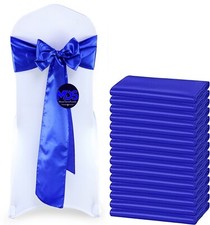 100 Royal Blue Satin Chair Sashes Silky Sateen Chair Bows wedding party d cor