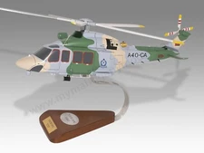 AgustaWestland AW139 Oman Police Desk Wood Helicopter New Model Small Scale 1/72