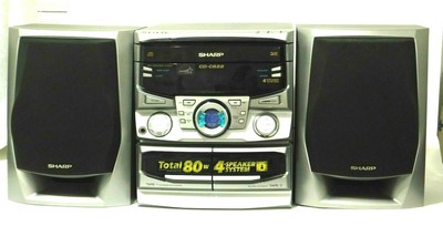 sharp stereo 3 disc changer
