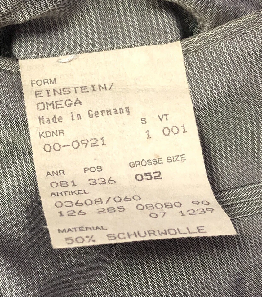 EUC Hugo Boss Notch Lapel 3 Button Blazer Sport Coat Men’s Sz 52 (Made Germany) - Image 4 of 4