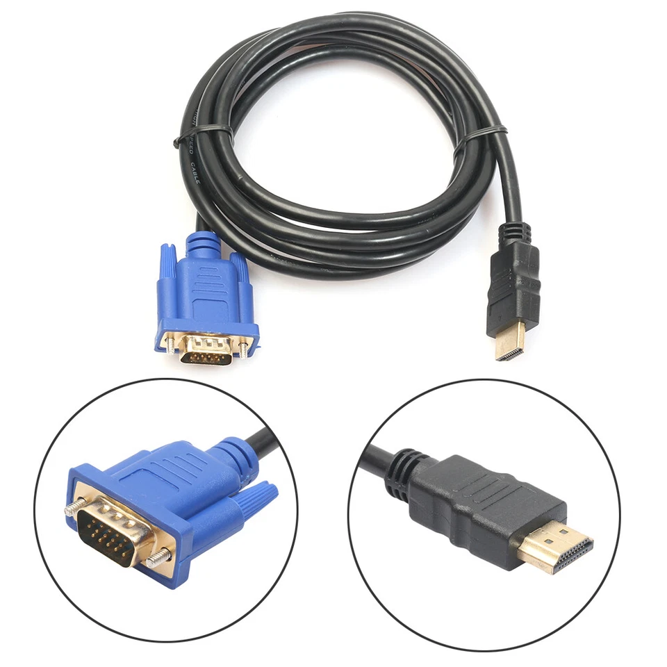HDMI zu VGA HD Männlich Hight Qualität Ladekabel 1080P D-Sub-Stecker 1,8M - Bild 3 von 4