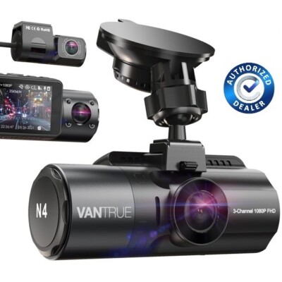 Vantrue N4 Dash Cam 3 Channel 1440P Front & 1080P Inside & 1080P Rear Dash Cam