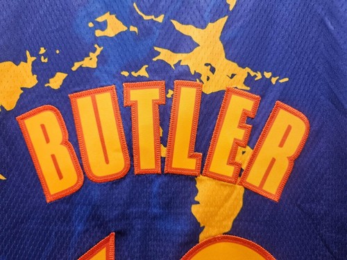 NEW JIMMY BUTLER Basketball Jersey #10 GOLDEN STATE YELLOW BLUE CAMO JERSEY XL - Picture 7 of 11
