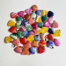 Wholesale 50pcs/lot mixed Fashion Natural stripe onyx heart Pendants Beads 20mm