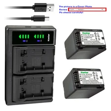 Kastar Battery LCD Dual Charger for VW-VBT380 Panasonic HC-V550 HC-V550M HC-V710