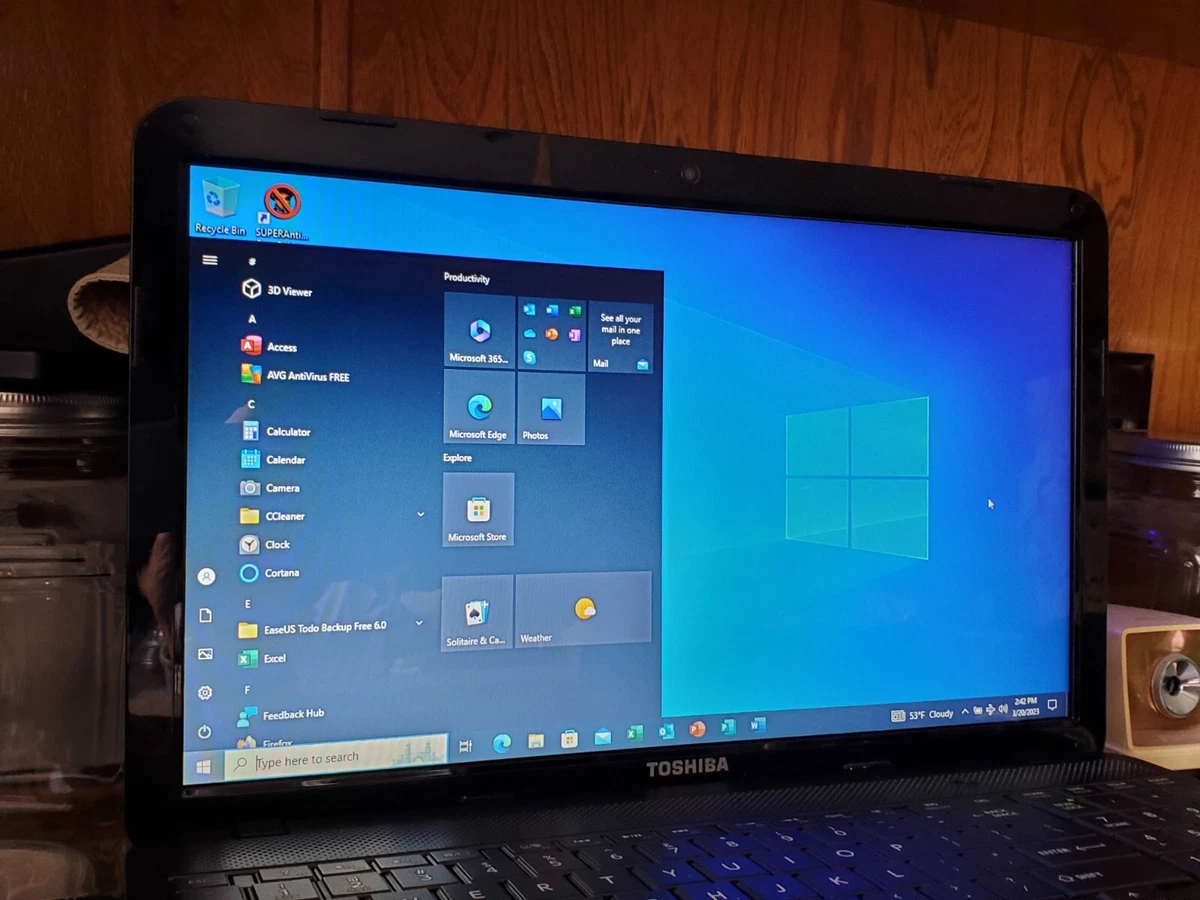 TOSHIBA i3 LAPTOP 2.53 GHZ 4 GB WINDOWS 10 Ent MS OFC 2019 Pro