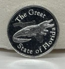 1 gram .999 Fine Silver Round - Gator gram GREAT STATE of FLORIDA