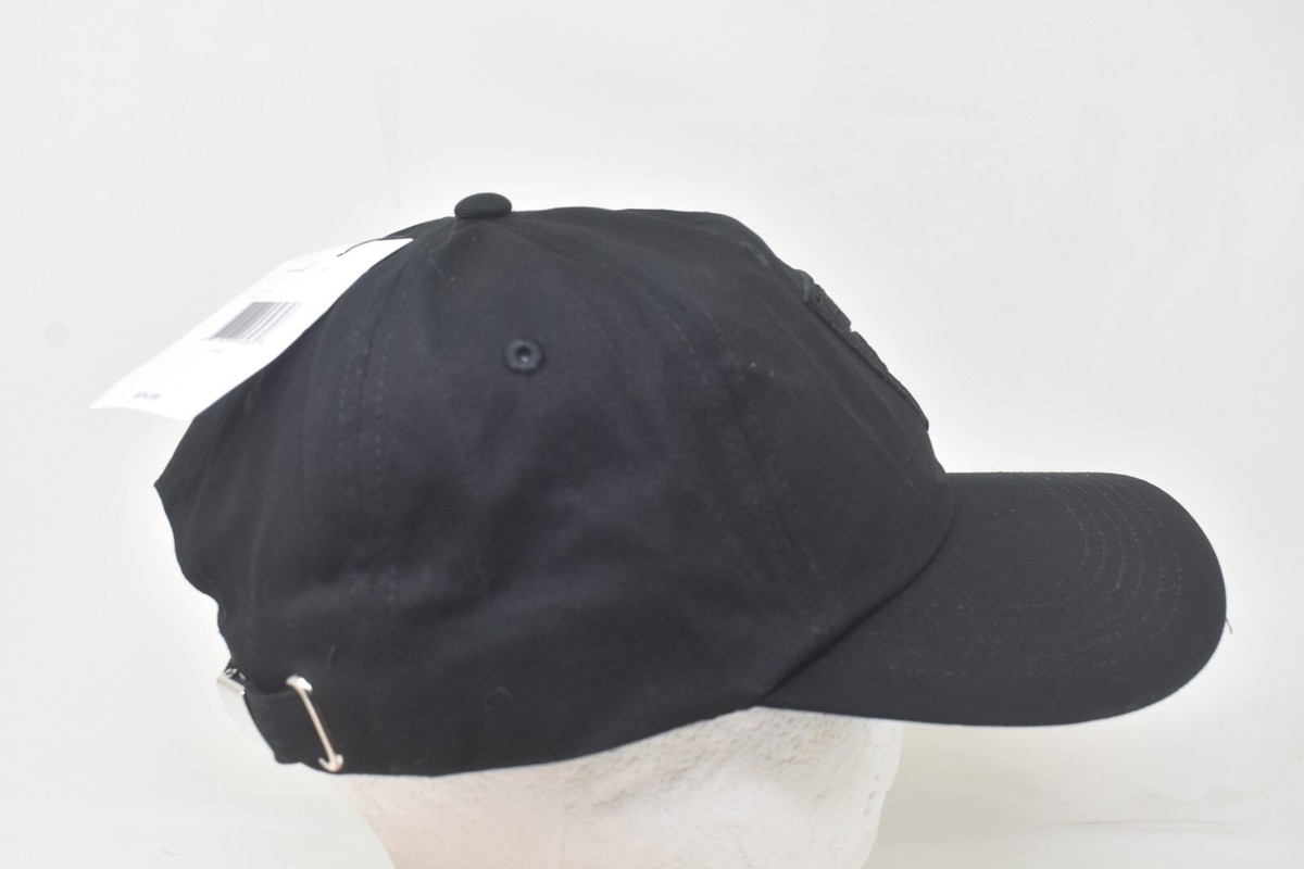 Guess Triangle Logo Baseball Hat All Black Strap & Clasp
