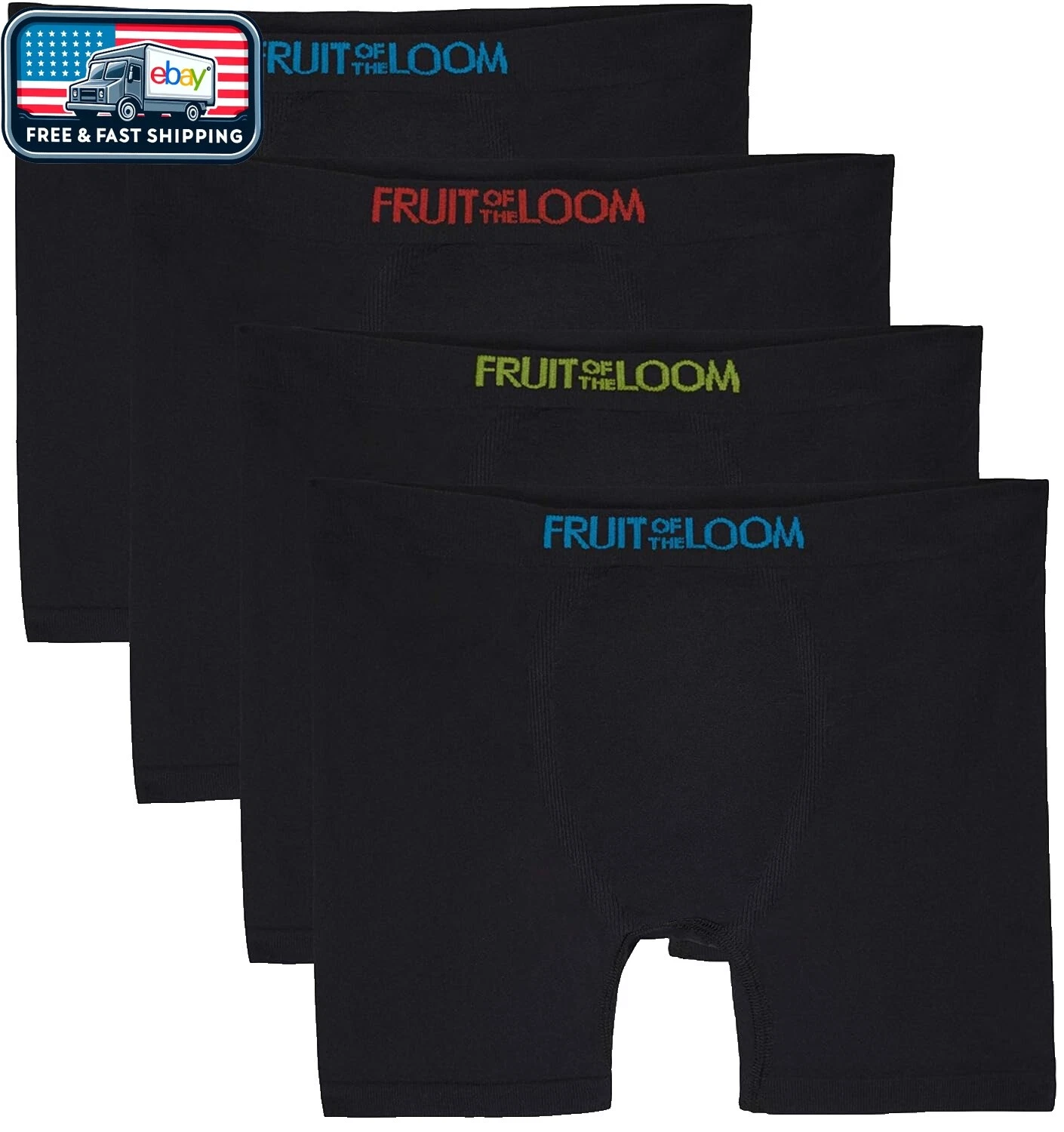 Fruit of the Loom Negro Niños Boxer Calzoncillo Ropa Interior
